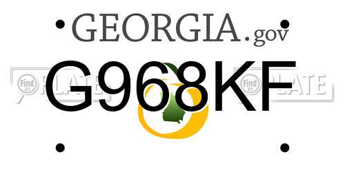 G968KF Georgia License Plate