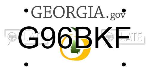 G96BKF Georgia License Plate