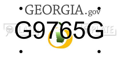 G9765G Georgia License Plate
