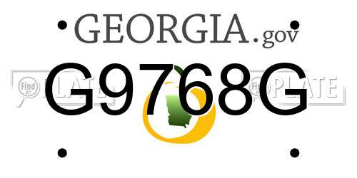G9768G Georgia License Plate