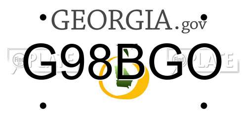 G98BGO Georgia License Plate