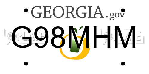 G98MHM Georgia License Plate