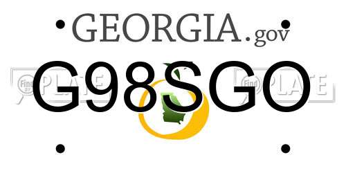 G98SGO Georgia License Plate