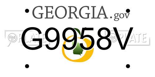 G9958V Georgia License Plate