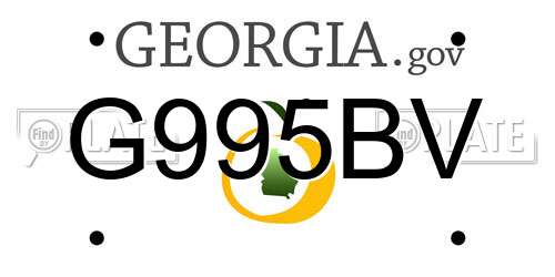 G995BV Georgia License Plate