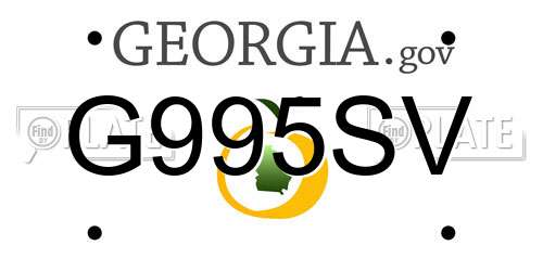 G995SV Georgia License Plate
