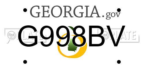 G998BV Georgia License Plate