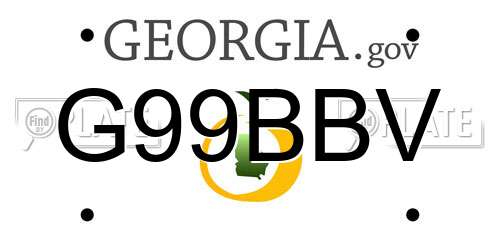 G99BBV Georgia License Plate