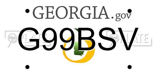 G99BSV Georgia License Plate
