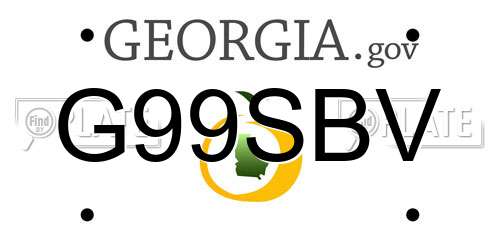 G99SBV Georgia License Plate