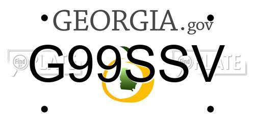 G99SSV Georgia License Plate