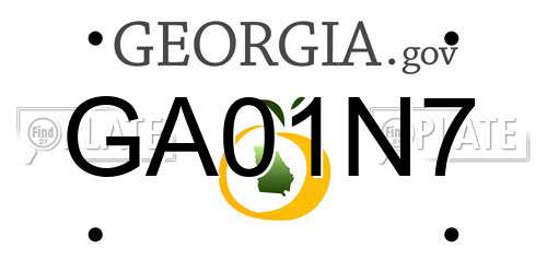 GA01N7 Georgia License Plate