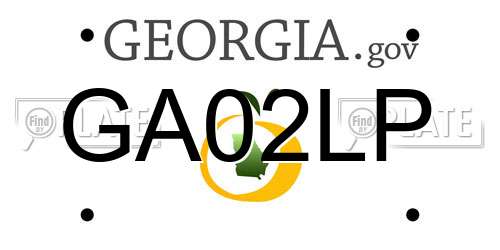 GA02LP Georgia License Plate