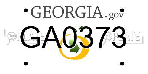 GA0373 Georgia License Plate