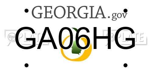 GA06HG Georgia License Plate