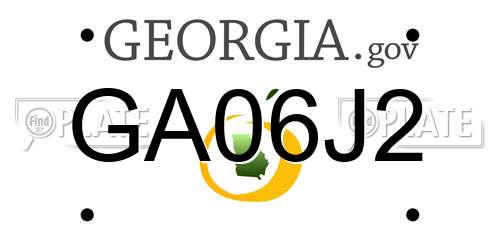 GA06J2 Georgia License Plate