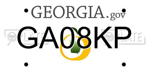 GA08KP Georgia License Plate