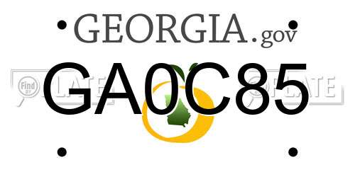GA0C85 Georgia License Plate