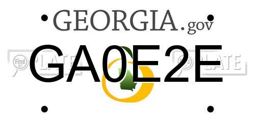 GA0E2E Georgia License Plate