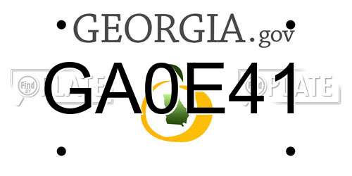 GA0E41 Georgia License Plate