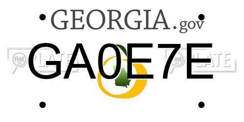 GA0E7E Georgia License Plate