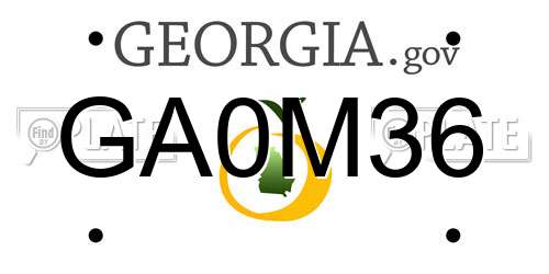 GA0M36 Georgia License Plate