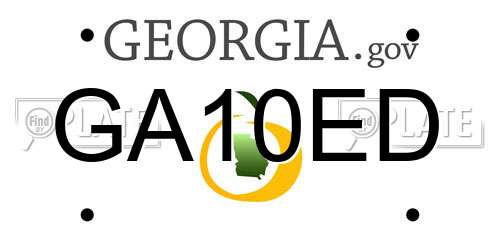GA10ED Georgia License Plate