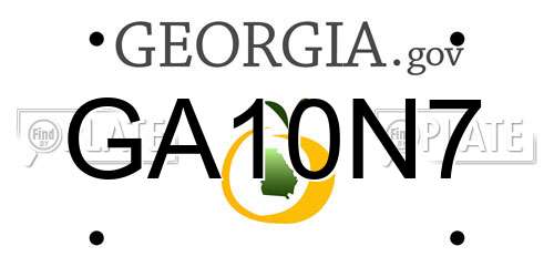 GA10N7 Georgia License Plate