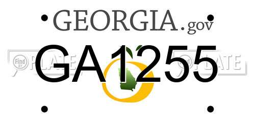 GA1255 Georgia License Plate