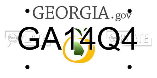 GA14Q4 Georgia License Plate