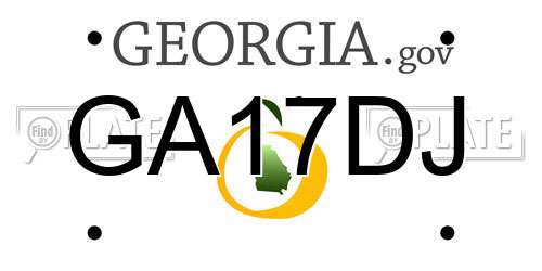 GA17DJ Georgia License Plate