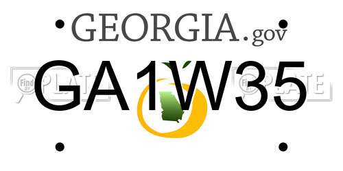 GA1W35 Georgia License Plate