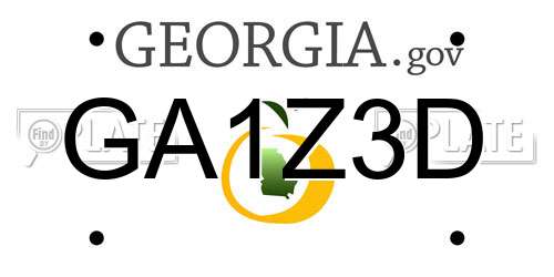 GA1Z3D Georgia License Plate