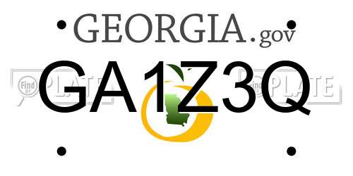 GA1Z3Q Georgia License Plate