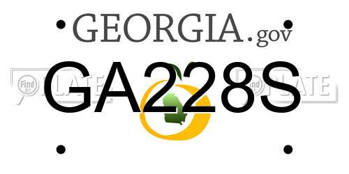 GA228S Georgia License Plate