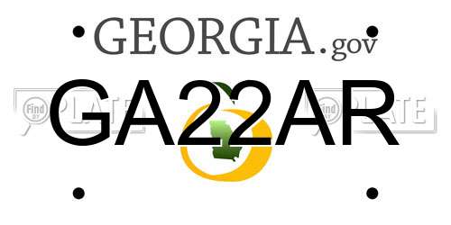 GA22AR Georgia License Plate