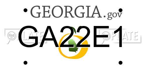 GA22E1 Georgia License Plate