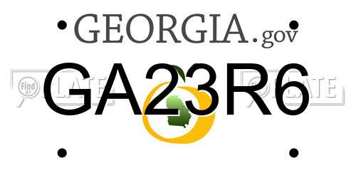 GA23R6 Georgia License Plate