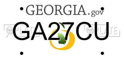 GA27CU Georgia License Plate
