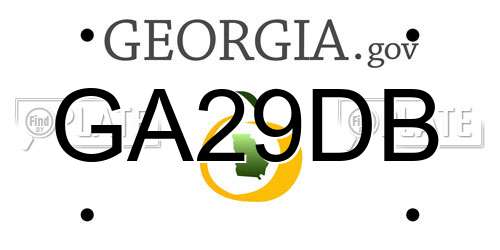 GA29DB Georgia License Plate