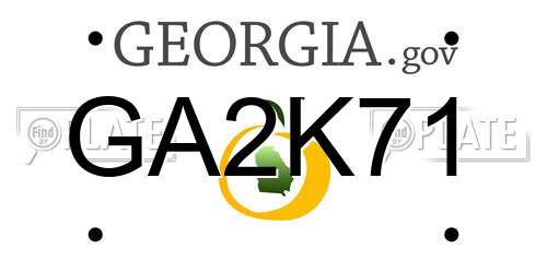 GA2K71 Georgia License Plate