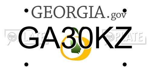 GA30KZ Georgia License Plate