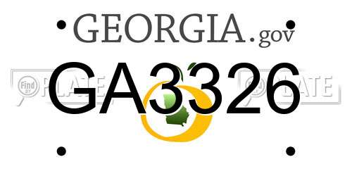 GA3326 Georgia License Plate