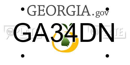 GA34DN Georgia License Plate