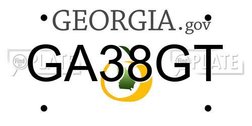 GA38GT Georgia License Plate