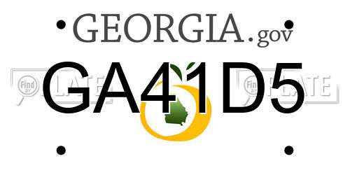 GA41D5 Georgia License Plate