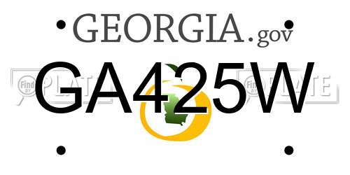 GA425W Georgia License Plate