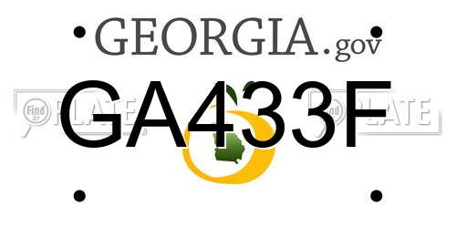 GA433F Georgia License Plate