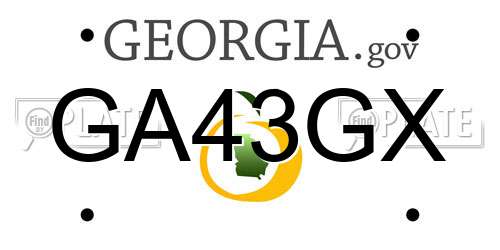 GA43GX Georgia License Plate