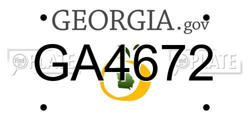 GA4672 Georgia License Plate